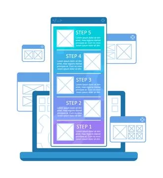 App development infographic chart design template Stock Illustration