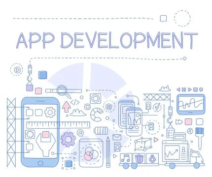App Development Infographics. Vector Illustration Illustrazione stock