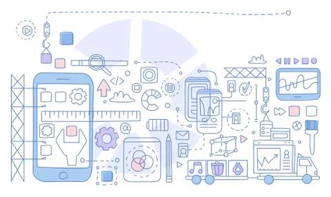 App Development Infographics. Vector Illustration イラスト素材