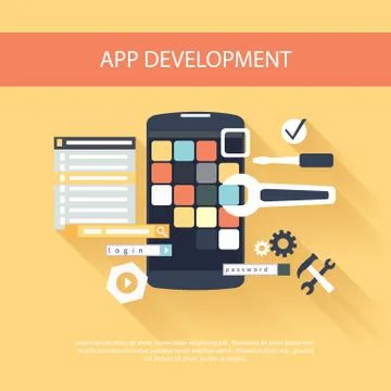 App development instruments concept Stock Illustration