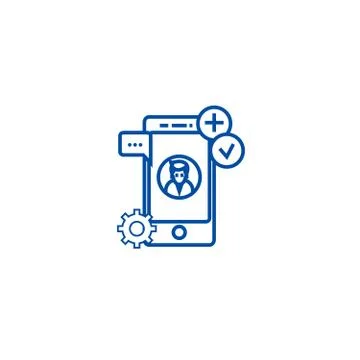 App development line icon concept. App development flat vector symbol, sign Stock Illustration