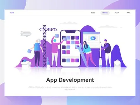 App development modern flat design concept Stock Illustration