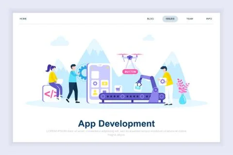 App development modern flat design concept. Stockillustratie