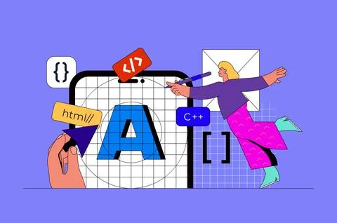 App Development Modern Flat Illustration Illustrazione stock