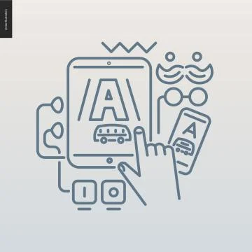 App development outlined icon Illustrazione stock