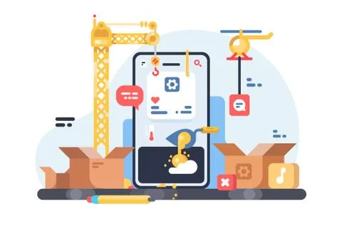 App development process Stock Illustration