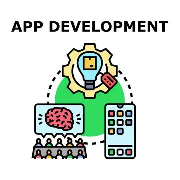 App development process team meeting innovation concept 스톡 일러스트