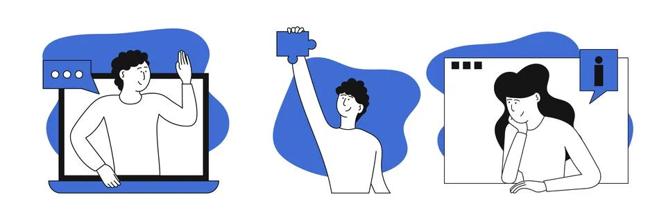 App development set business vector illustration concept. Application web tec Illustrazione stock