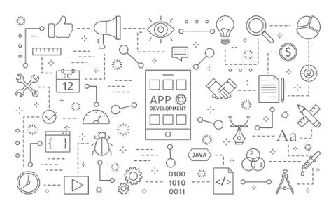 App development set. Stock Illustration