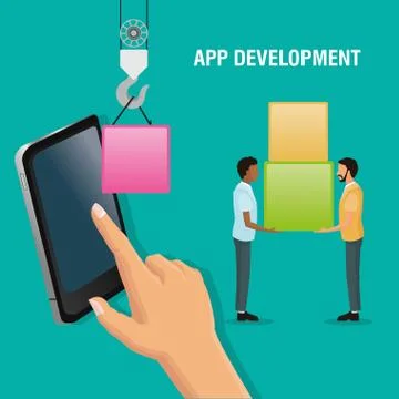 App development technology design Stock Illustration