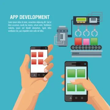 App development technology design Illustrazione stock