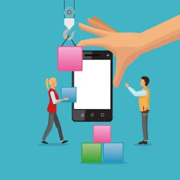 App development technology design Stock Illustration