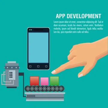App development technology design Illustrazione stock