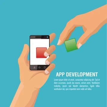 App development technology design Illustrazione stock