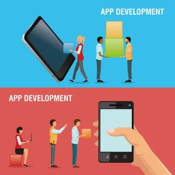 App development technology design Stock Illustration