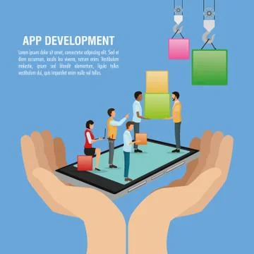 App development technology design Illustrazione stock