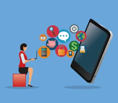 App development technology design Stock Illustration