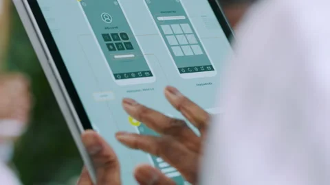 App development, ux and ui designer with tablet for creative digital, iot Stock Footage 226550947