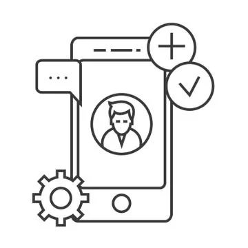 App development vector line icon, sign, illustration on background, editable Illustrazione stock