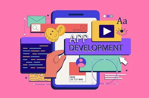 App Development Web Concept Stock Illustration
