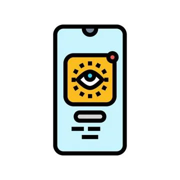App digital mindfulness tech engagement color icon vector illustration Illustrazione stock