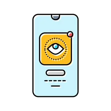 App digital mindfulness tech engagement color icon vector illustration Illustrazione stock