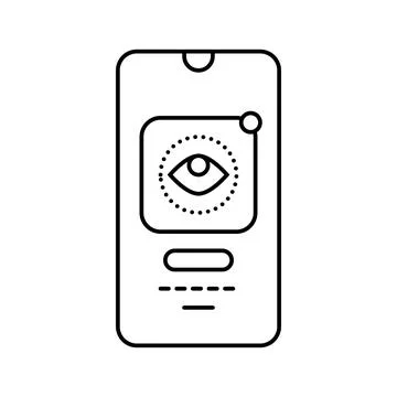 App digital mindfulness tech engagement line icon vector illustration Illustrazione stock