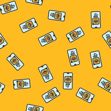 App digital mindfulness tech engagement vector seamless pattern Illustrazione stock
