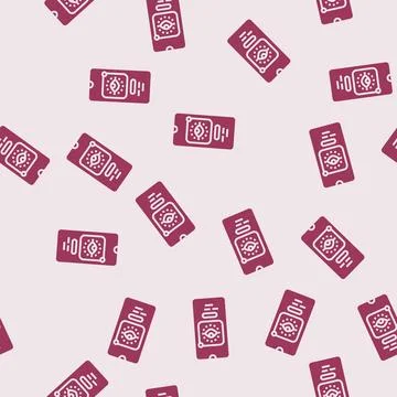 App digital mindfulness tech engagement glyph seamless pattern Stock Illustration