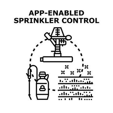 App enabled sprinkler control system for smart irrigation Stock-Illustration