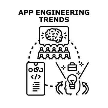 App engineering trends illustrating development innovation Stock Illustration