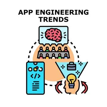 App engineering trends illustrating development innovation Stock Illustration