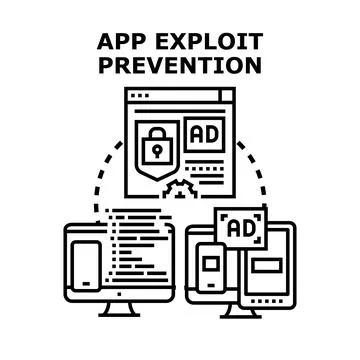 App exploit prevention protecting digital devices from threats 库存插图