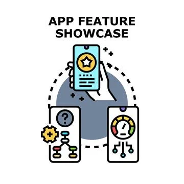 App feature showcase conceptual vector illustration design 库存插图