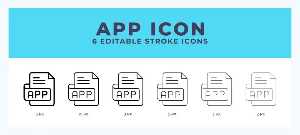 App file icon vector illustration. With editable stroke for web. App and more Stock Illustration