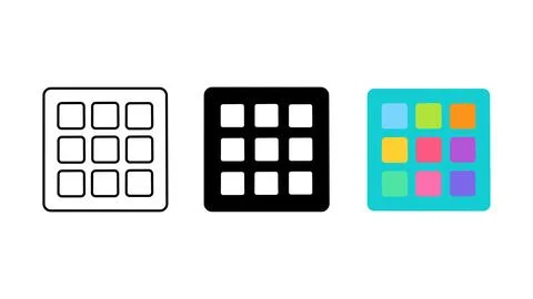 App grid icon set menu dashboard tiles Stock Illustration
