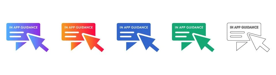 In App Guidance Cursor Icon Set Stock Illustration