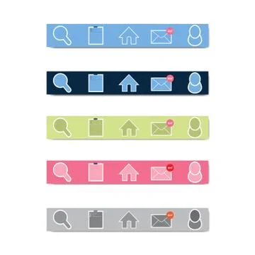 App icon layout bottom position on smart phone device with different color Stock Illustration