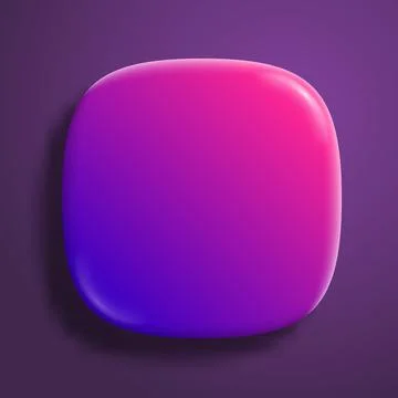 App icon superellipse, glossy vector background. 3D squircle button with purple Stockillustratie