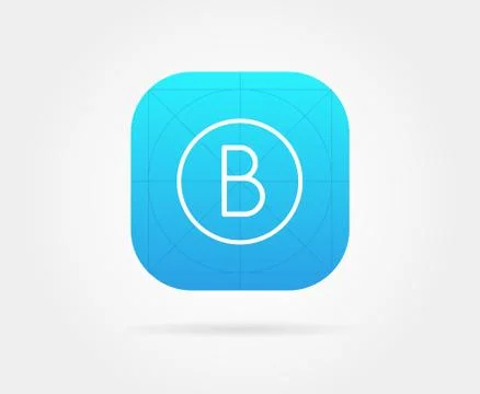 App Icon Template with Guidelines. Vector Fresh Colour Stock Illustration