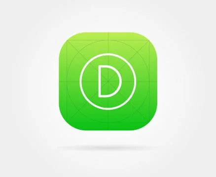 App Icon Template with Guidelines. Vector Fresh Colour Stock Illustration