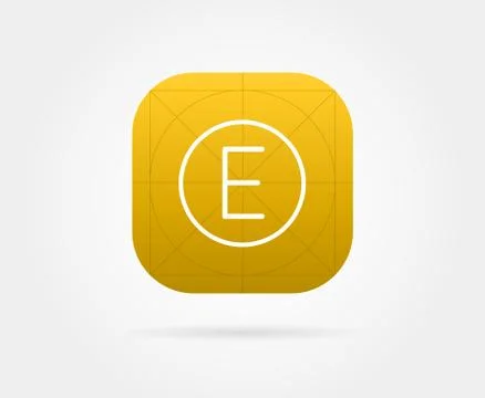 App Icon Template with Guidelines. Vector Fresh Colour Stock Illustration