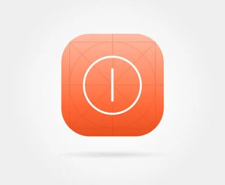 App Icon Template with Guidelines. Vector Fresh Colour Stock Illustration