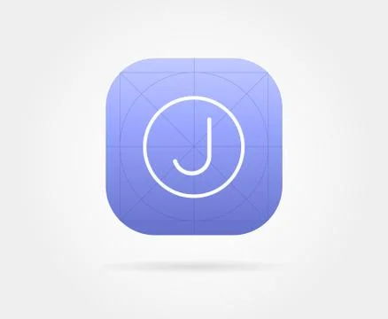 App Icon Template with Guidelines. Vector Fresh Colour Stock Illustration