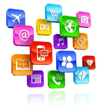 App icons 3d Composition Stock Illustration