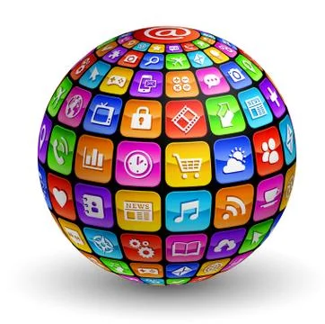 App icons 3d Globe Stock Illustration