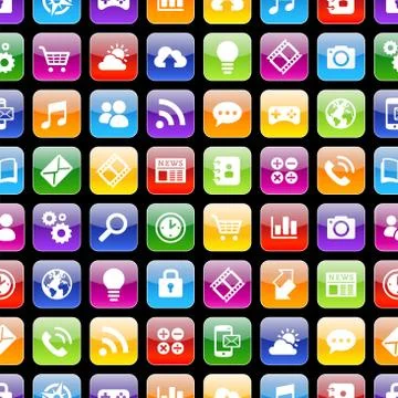 App icons 3d Texture with Reflection Stock Illustration