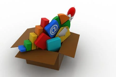 App icons and graph in a basket Stock Illustration