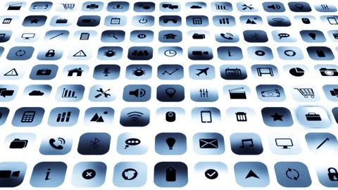 App Icons Software Application Digital Technology Background Stock Footage 102604742