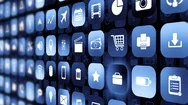 App Icons Software Application Digital Technology Background Stock Footage